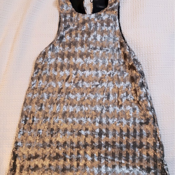 Aritzia Talula Black Silver Canterbury Sequin Dress - Picture 4 of 4